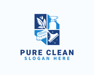 Disinfecting - Housekeeping Sanitation Chores logo design