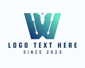Toolbox - Screwdriver Tools Letter W logo design