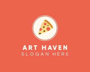 Pizza Slice Circle logo design