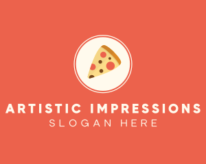 Pizza Slice Circle logo design