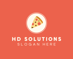 Pizza Slice Circle logo design