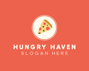 Hungry - Pizza Slice Circle logo design