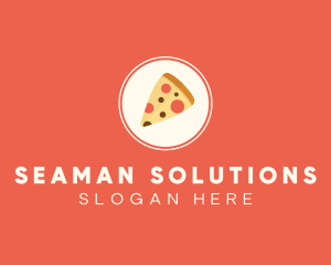 Pizza Slice Circle logo design