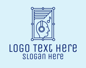 Music Store - Music Headphones Person logo design