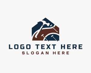 Construction - Home Construction Hammer Nail logo design