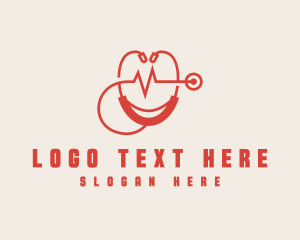 Clinic - Heart Stethoscope Pulse logo design