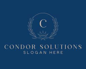 Crown Wreath Luxury logo design