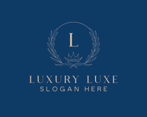 Crown Wreath Luxury logo design