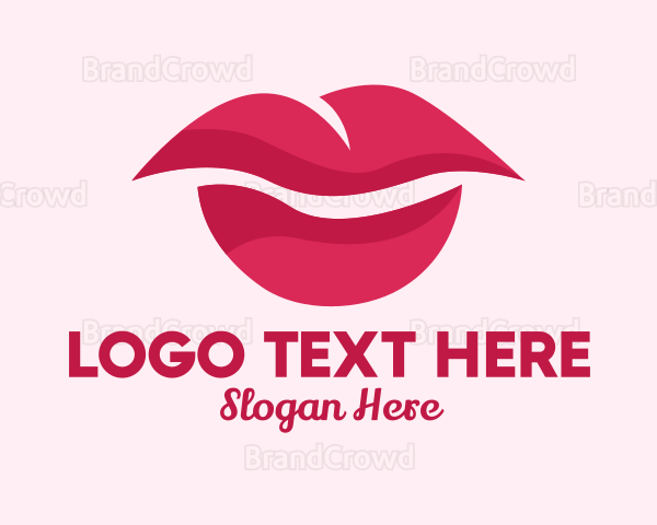 Pink Feminine Lips Logo