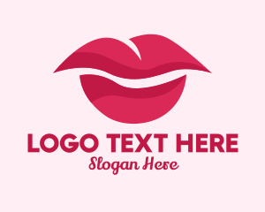 Pout - Pink Feminine Lips logo design