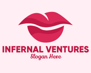 Pink Feminine Lips  Logo