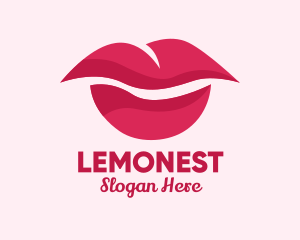 Pink Feminine Lips  Logo