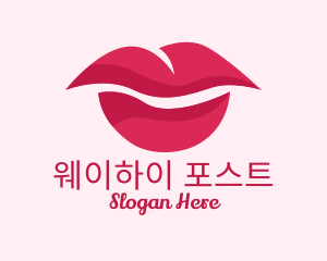 Pink Feminine Lips  logo design