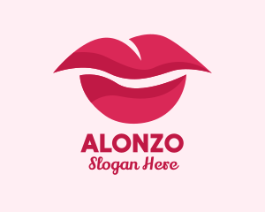 Pink Feminine Lips  logo design