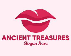 Pink Feminine Lips  logo design