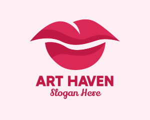 Pink Feminine Lips  logo design