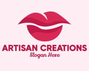 Pink Feminine Lips  logo design