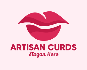 Pink Feminine Lips  logo design