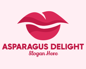 Pink Feminine Lips  logo design