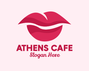 Pink Feminine Lips  logo design