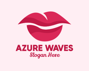 Pink Feminine Lips  logo design