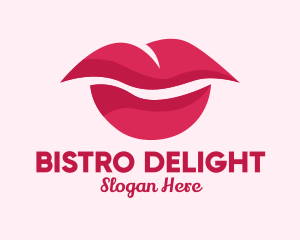 Pink Feminine Lips  logo design