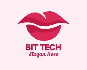 Pink Feminine Lips  logo design