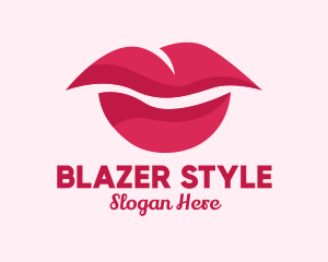 Pink Feminine Lips  logo design