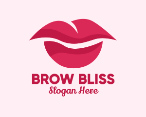 Pink Feminine Lips  logo design