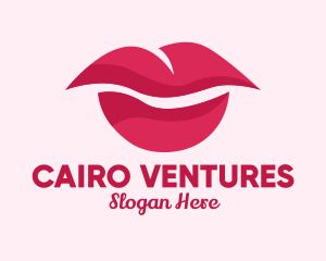 Pink Feminine Lips  logo design