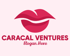 Pink Feminine Lips  logo design