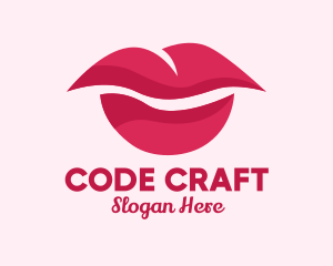 Pink Feminine Lips  logo design