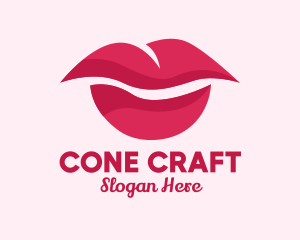 Pink Feminine Lips  logo design