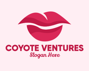 Pink Feminine Lips  logo design