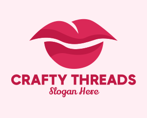 Pink Feminine Lips  logo design