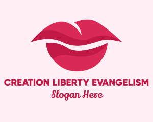 Pink Feminine Lips  logo design