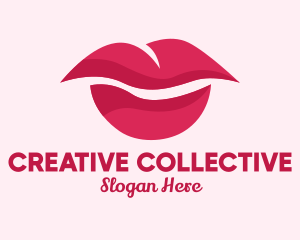 Pink Feminine Lips  logo design