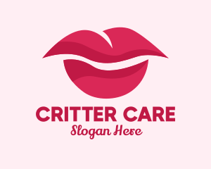 Pink Feminine Lips  logo design