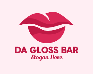 Pink Feminine Lips  logo design