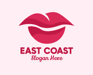 Pink Feminine Lips  logo design