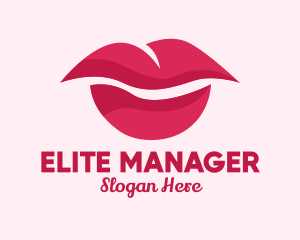 Pink Feminine Lips  logo design