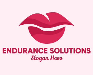 Pink Feminine Lips  logo design