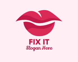 Pink Feminine Lips  logo design