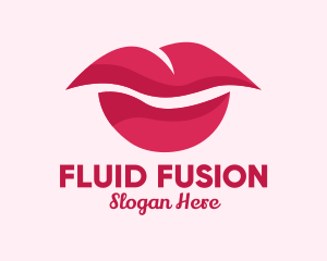 Pink Feminine Lips  logo design