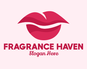 Pink Feminine Lips  logo design