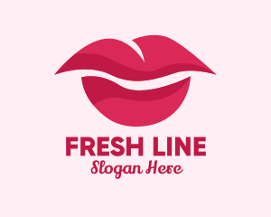 Pink Feminine Lips  logo design