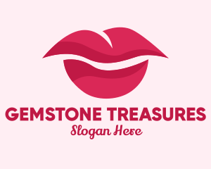 Pink Feminine Lips  logo design