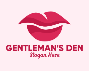 Pink Feminine Lips  logo design