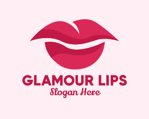 Lipstick - Pink Feminine Lips logo design