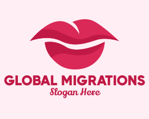 Pink Feminine Lips  logo design